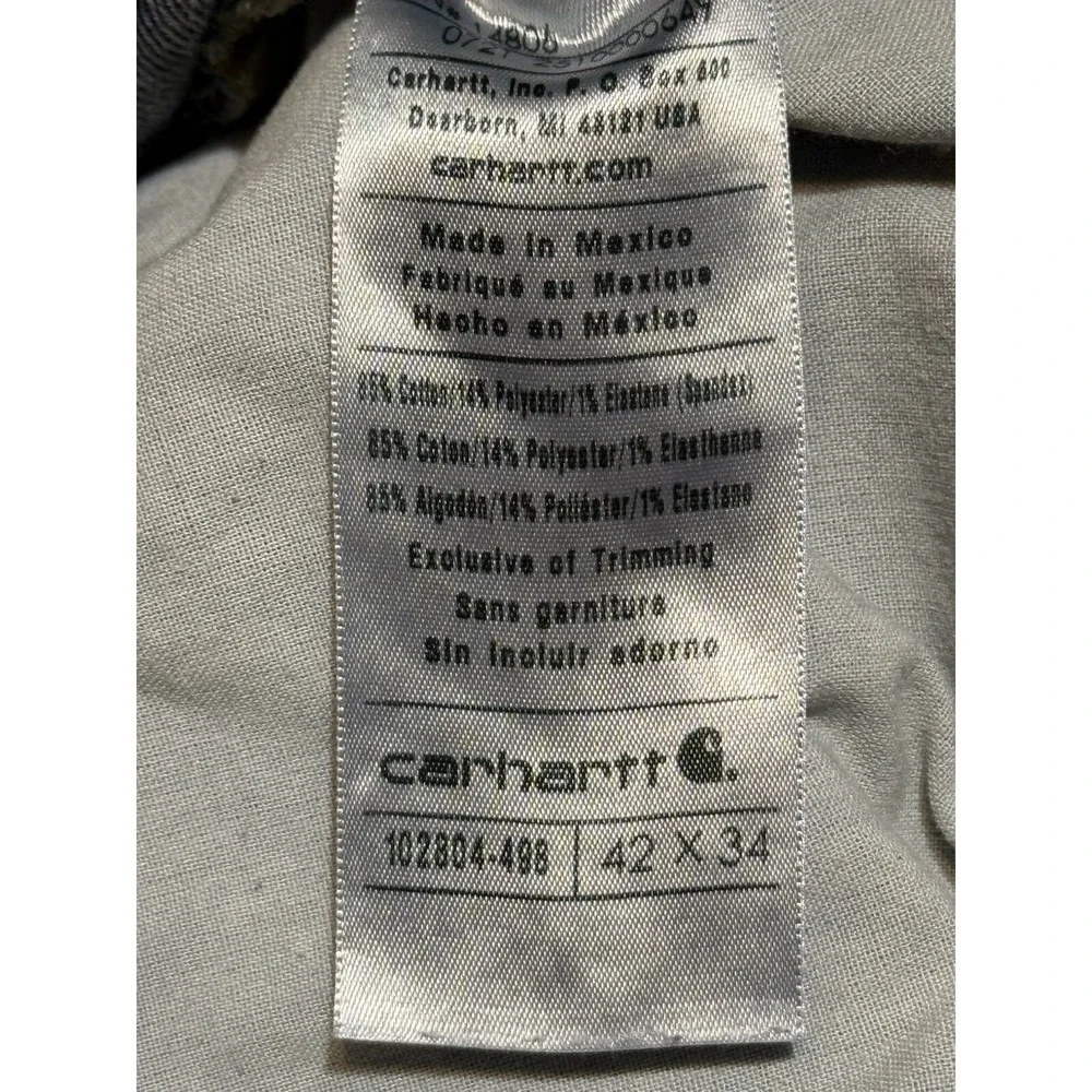 Carhartt Relaxed Fit Jeans Mens 42x34 Blue Denim Medium Wash ‎ (42x32 Actual) - Picture 7 of 7